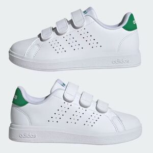 Adidas Kids White and Green Sneakers